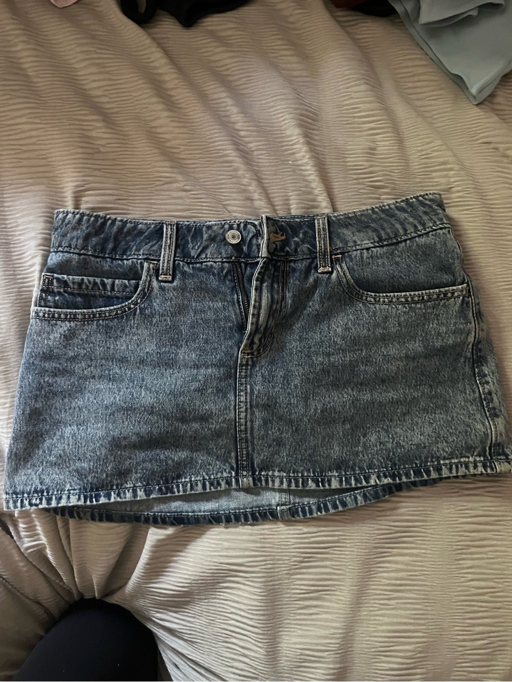 Hollister Medium Wash Mini Jean Skirt